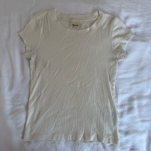 Madewell Supima Cotton Women's Cream Short Sleeve T-Shirt